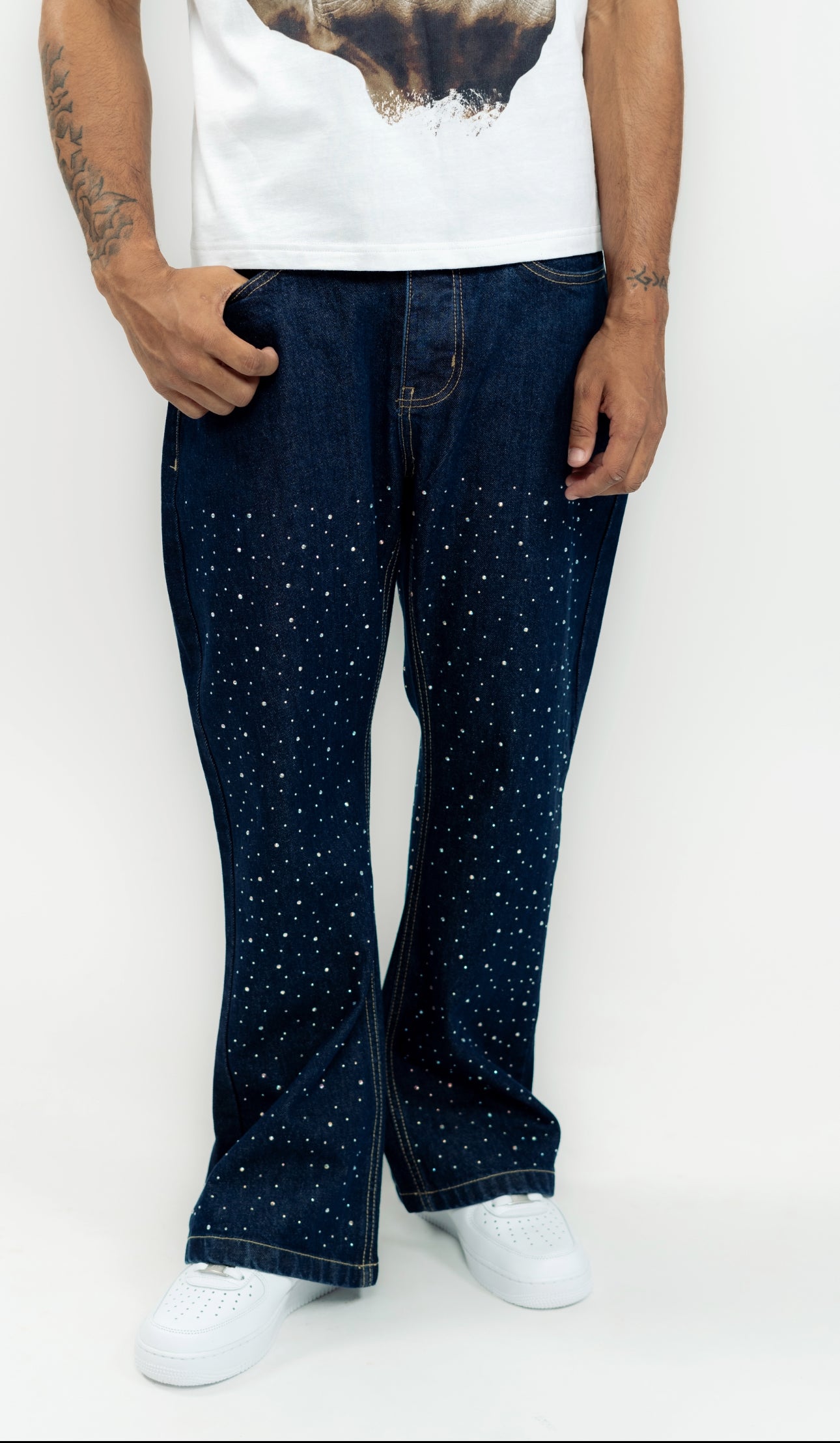 FTM Wide Flare Dark Blue Denim