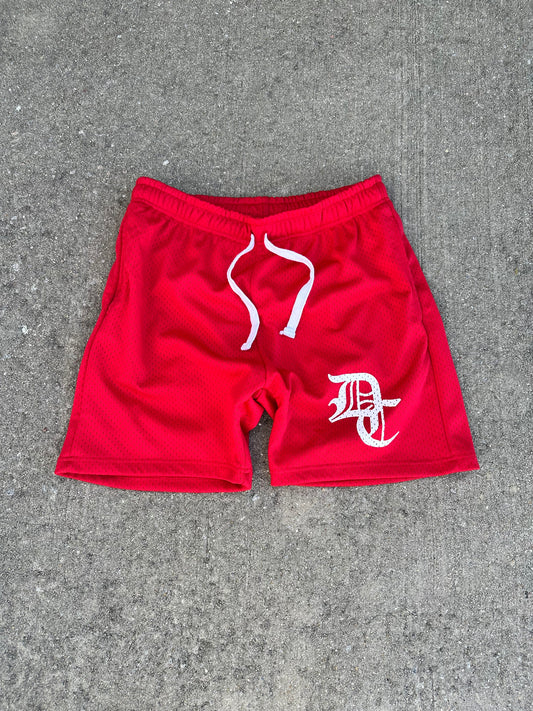 "DEDICATED" RED MESH SHORTS